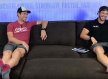 Triathlon Coach and a Cycling Coach sitting on a couch